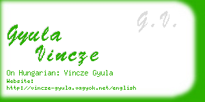 gyula vincze business card